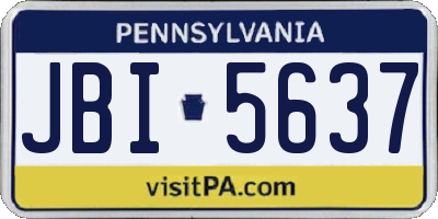 PA license plate JBI5637