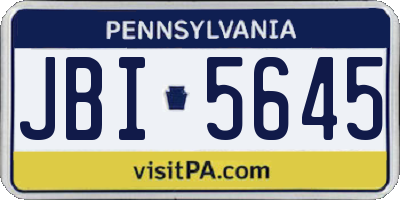 PA license plate JBI5645