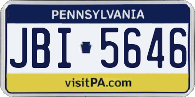 PA license plate JBI5646