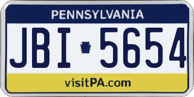 PA license plate JBI5654