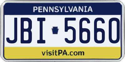 PA license plate JBI5660
