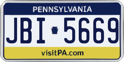 PA license plate JBI5669