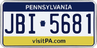 PA license plate JBI5681