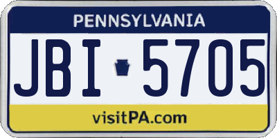 PA license plate JBI5705