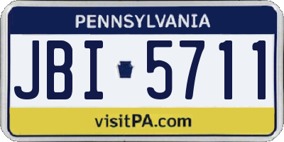 PA license plate JBI5711