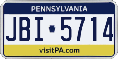 PA license plate JBI5714