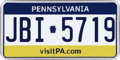 PA license plate JBI5719