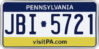 PA license plate JBI5721