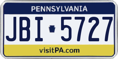 PA license plate JBI5727