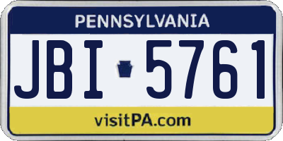 PA license plate JBI5761