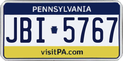 PA license plate JBI5767
