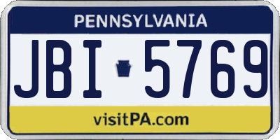 PA license plate JBI5769