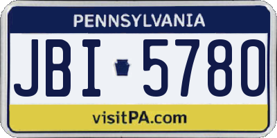 PA license plate JBI5780