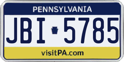 PA license plate JBI5785
