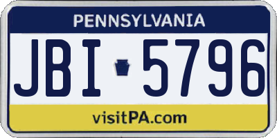 PA license plate JBI5796