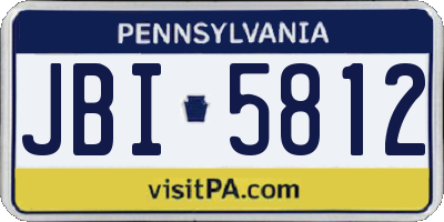 PA license plate JBI5812