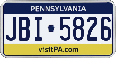 PA license plate JBI5826