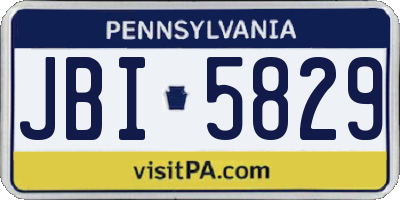 PA license plate JBI5829