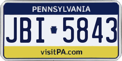 PA license plate JBI5843