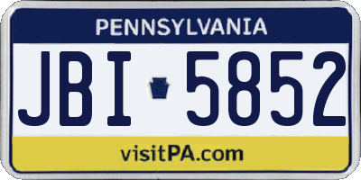 PA license plate JBI5852