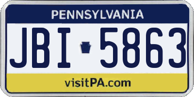 PA license plate JBI5863