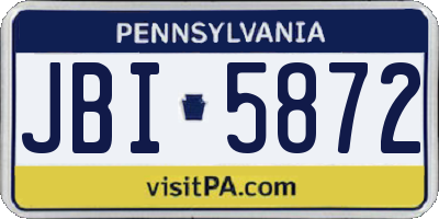 PA license plate JBI5872
