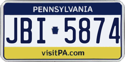 PA license plate JBI5874