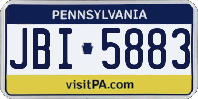PA license plate JBI5883