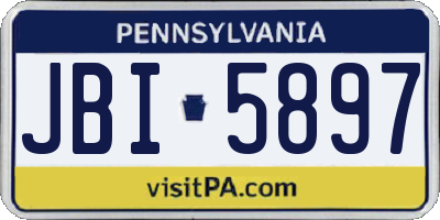 PA license plate JBI5897