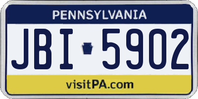 PA license plate JBI5902