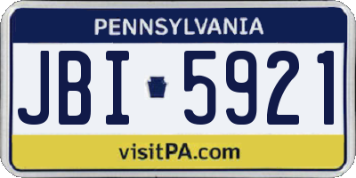 PA license plate JBI5921