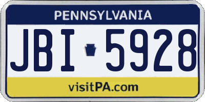 PA license plate JBI5928