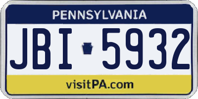 PA license plate JBI5932