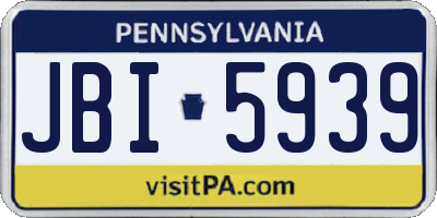 PA license plate JBI5939