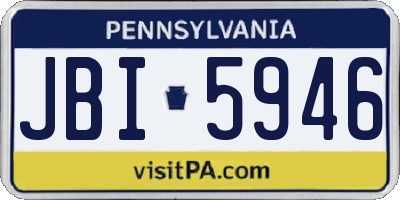 PA license plate JBI5946