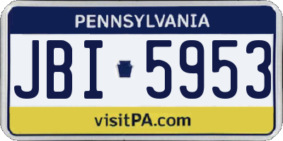 PA license plate JBI5953