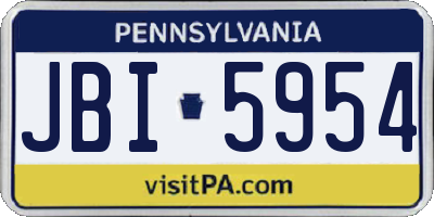 PA license plate JBI5954