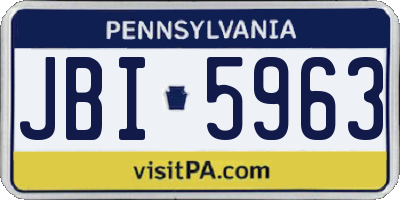 PA license plate JBI5963