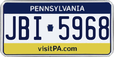 PA license plate JBI5968