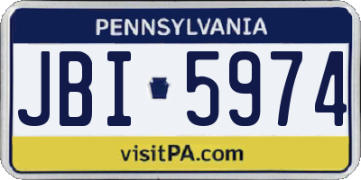 PA license plate JBI5974