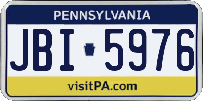 PA license plate JBI5976