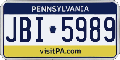 PA license plate JBI5989