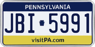 PA license plate JBI5991