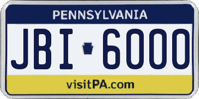 PA license plate JBI6000