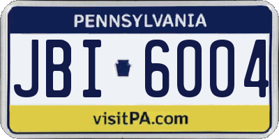 PA license plate JBI6004