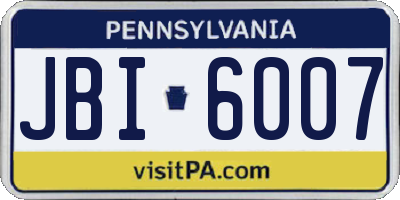 PA license plate JBI6007