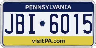 PA license plate JBI6015