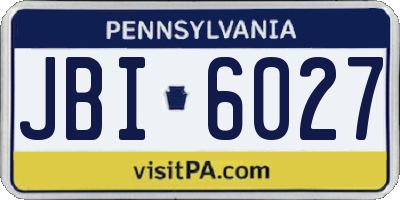 PA license plate JBI6027