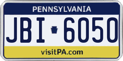 PA license plate JBI6050