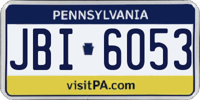 PA license plate JBI6053